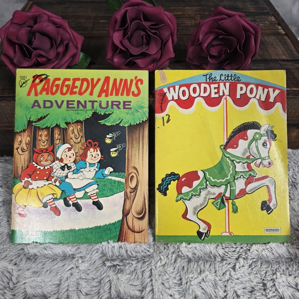1960s Children's Books Raggedy Ann's Adventure  and The Little Wooden Pony
